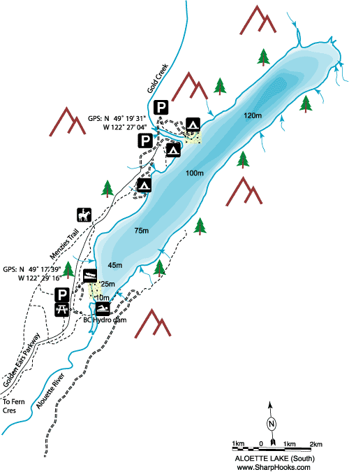 Map of Alouette Lake - South