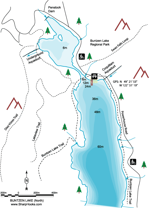 Map of Buntzen Lake - North