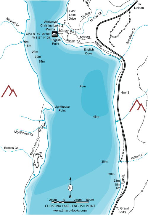 Map of Christina Lake - English Point