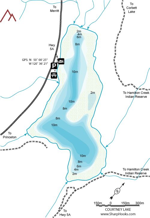 Map of Courtney Lake