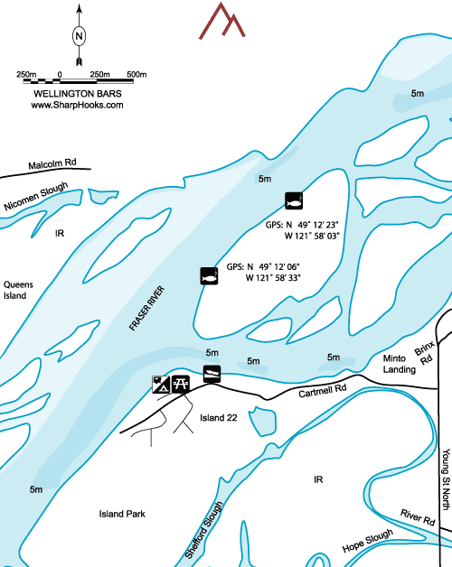 Map of Fraser - Wellington Bars
