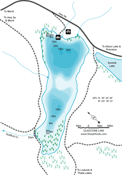 Map of Gladstone Lake