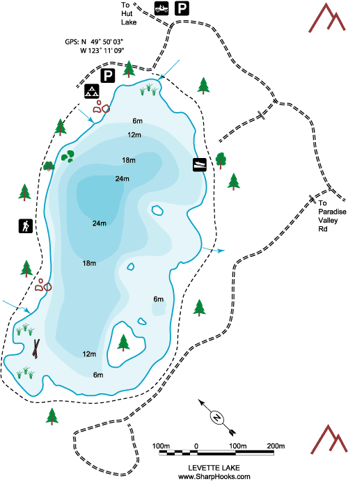 Map of Levette Lake
