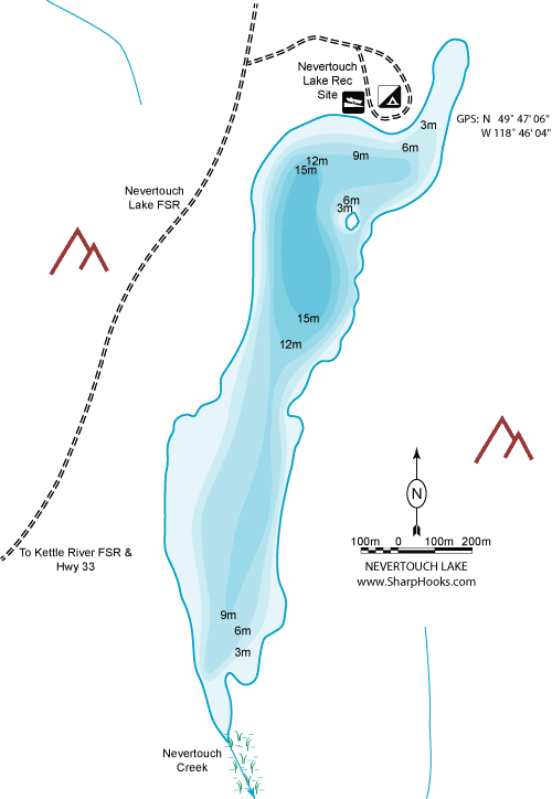 Map of Nevertouch Lake