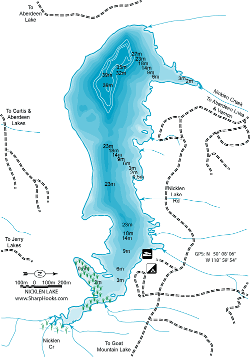 Map of Nicklen Lake
