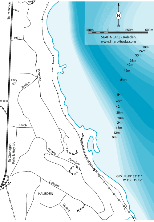 Map of Skaha Lake - Kaleden