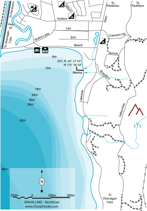 Map of Skaha Lake - NorthEast