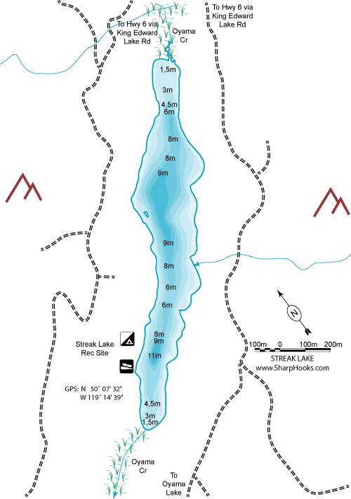 Map of Streak Lake (Vernon)