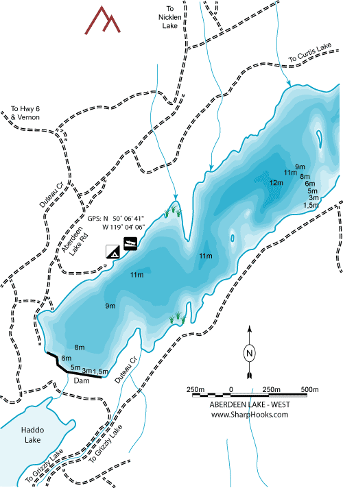 Map of Aberdeen Lake - West