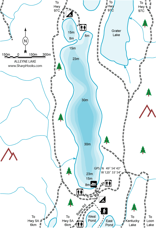 Map of Alleyne Lake