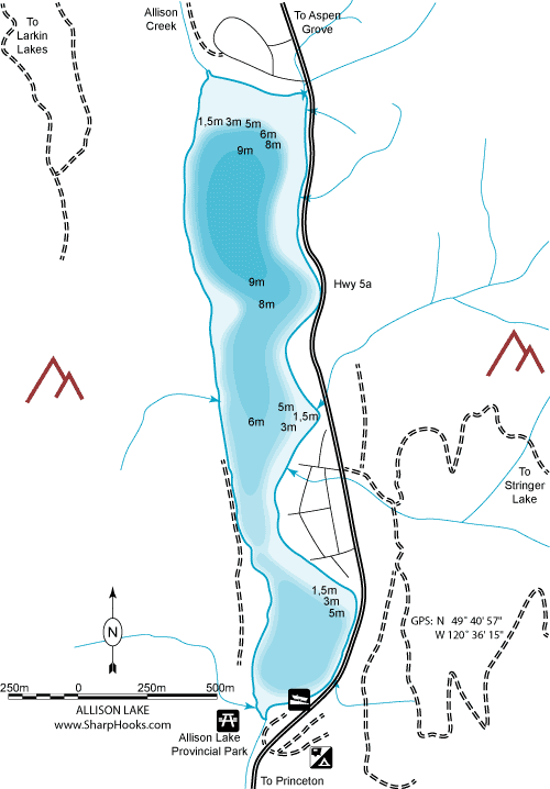 Map of Allison Lake (Princeton)