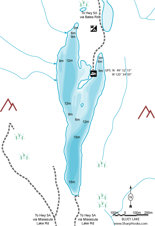 Map of Bluey Lake