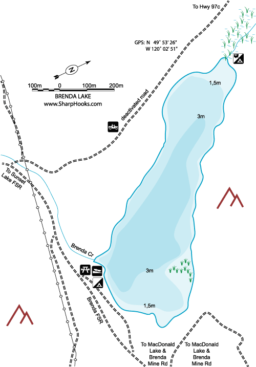 Map of Brenda Lake