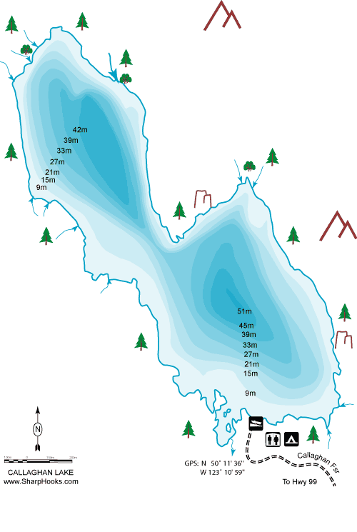 Map of Callaghan Lake