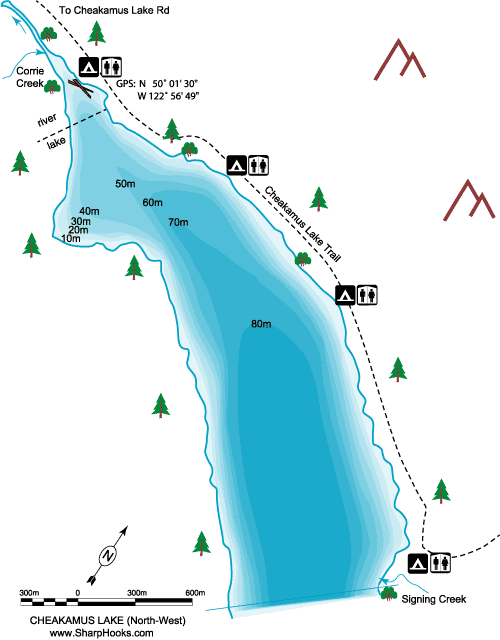 Map of Cheakamus Lake - NorthWest