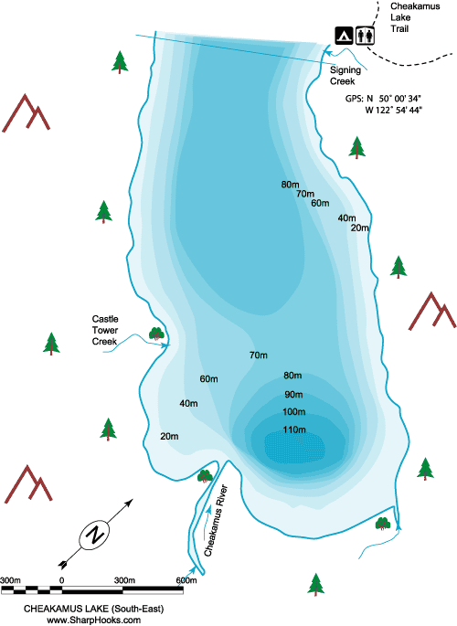 Map of Cheakamus Lake - SouthEast