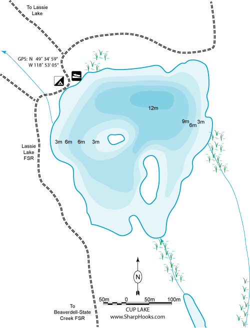 Map of Cup Lake (Beaverdell)