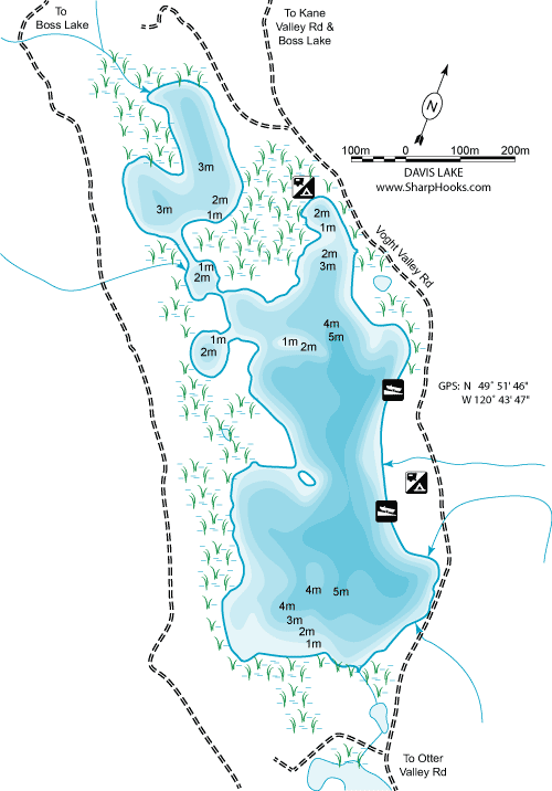 Map of Davis Lake (Merritt)