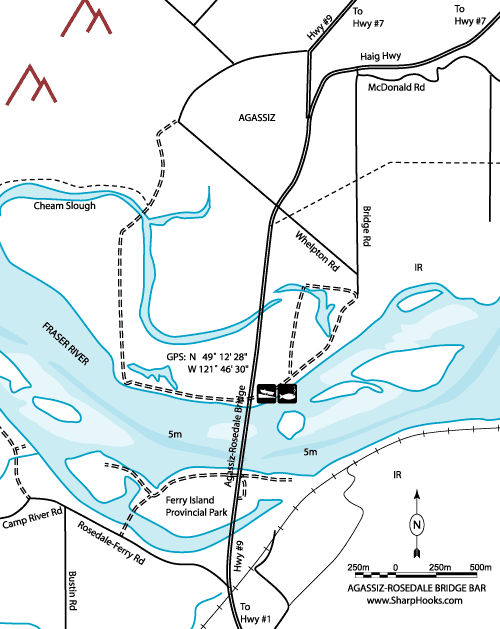Map of Fraser - Agassiz-Rosedale Bridge Bar