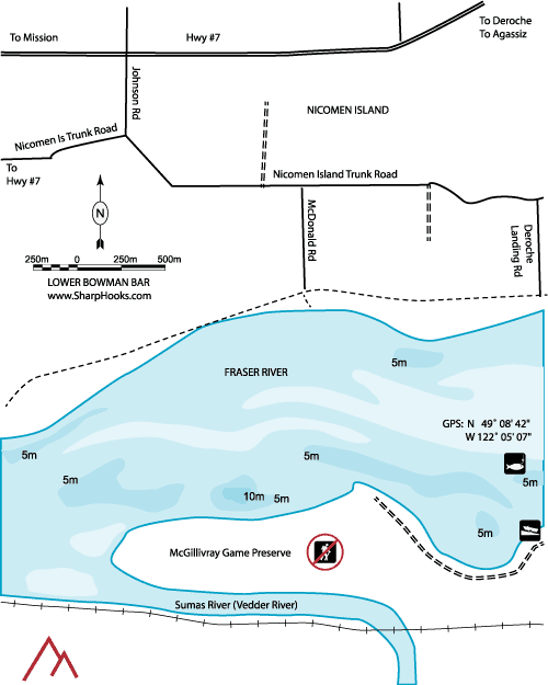 Map of Fraser - Lower Bowman Bar