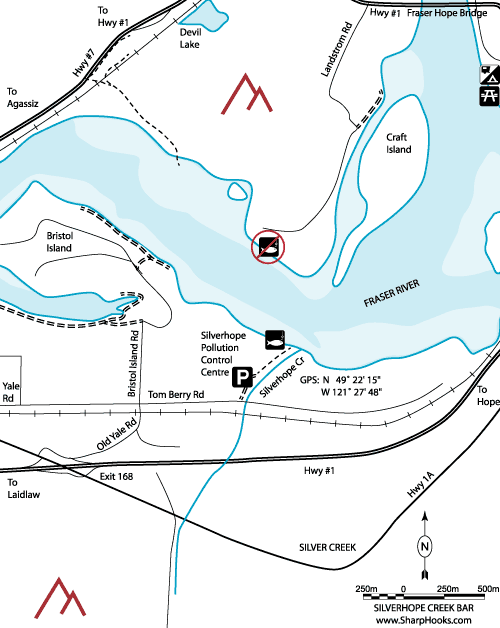 Map of Fraser - Silverhope Creek Bar