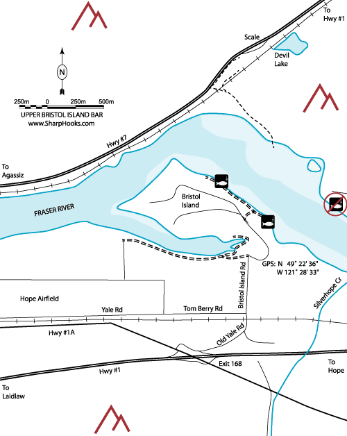 Map of Fraser - Upper Bristol Island Bar