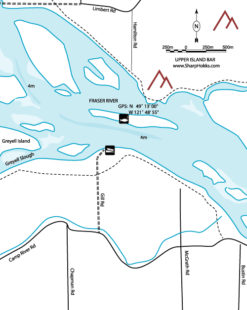 Map of Fraser - Upper Island Bar