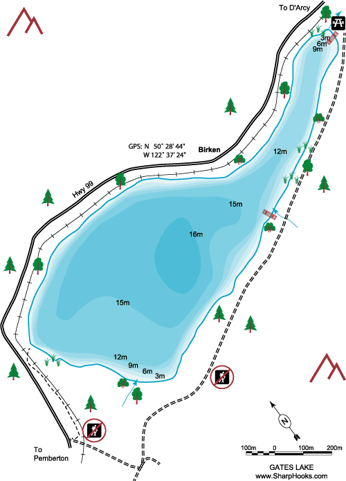 Map of Gates Lake