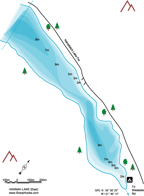 Map of Hannah Lake - East