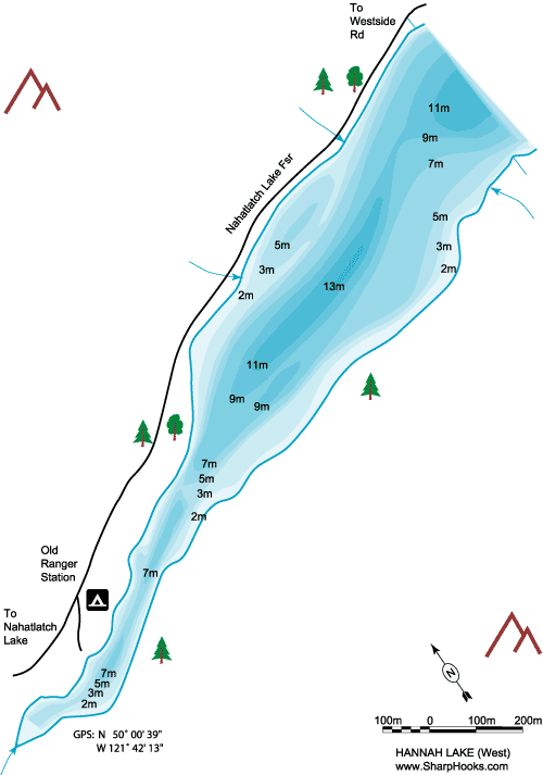 Map of Hannah Lake - West