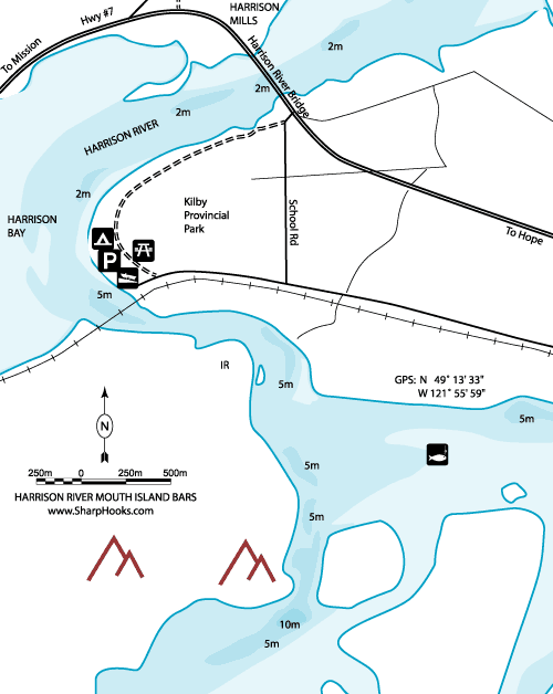 Map of Harrison River Mouth Island Bars