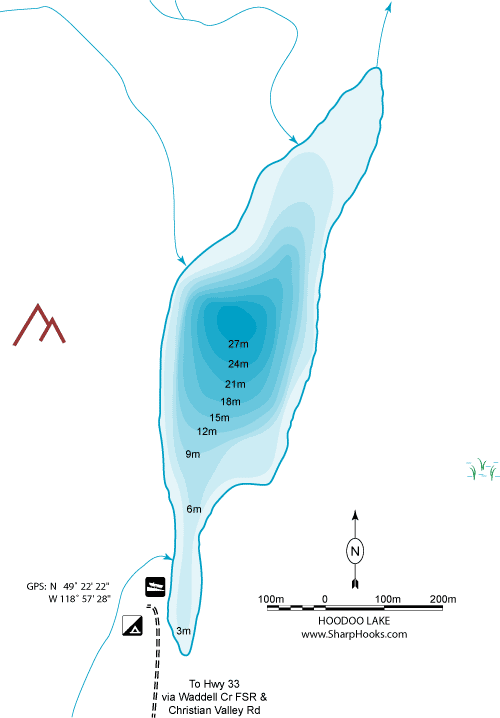 Map of Hoodoo Lake