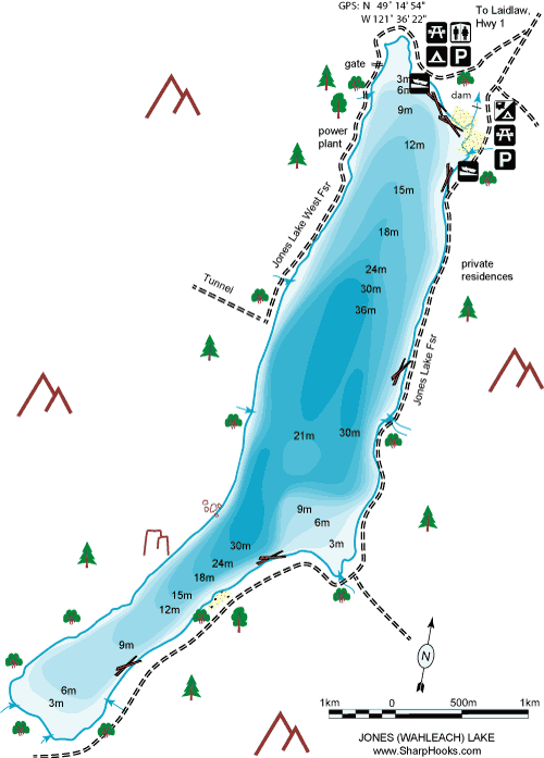 Map of Jones Lake