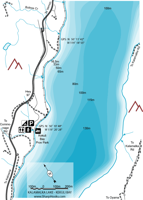 Map of Kalamalka Lake - Kekuli Bai