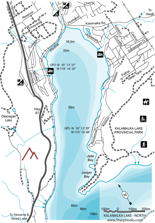 Map of Kalamalka Lake - North