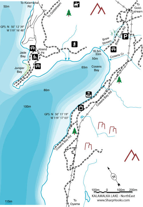 Map of Kalamalka Lake - NorthEast