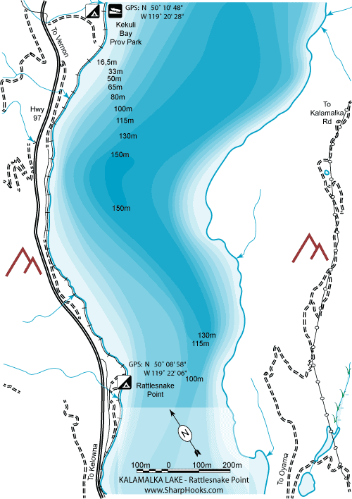 Map of Kalamalka Lake - Rattlesnake Point