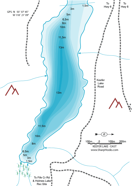 Map of Keefer Lake - East