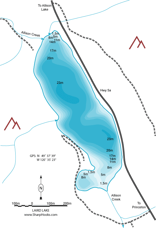 Map of Laird Lake (Princeton)
