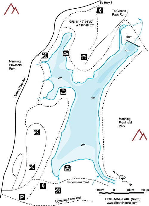 Map of Lightning Lake - North