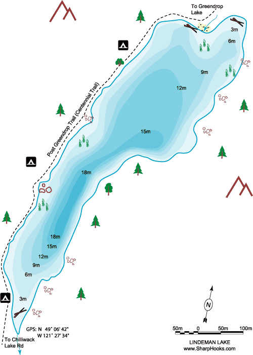 Map of Lindeman Lake