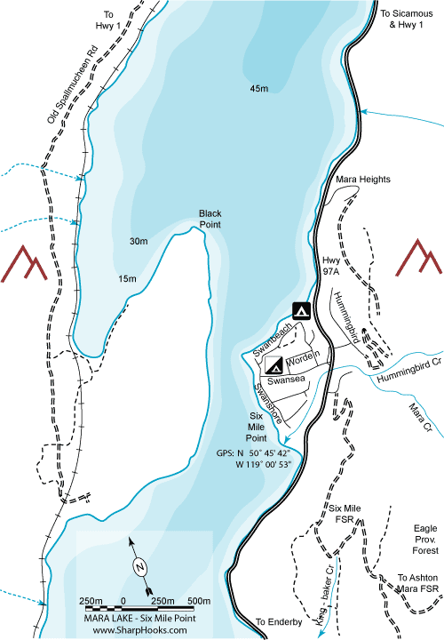 Map of Mara Lake - Six Mile Point