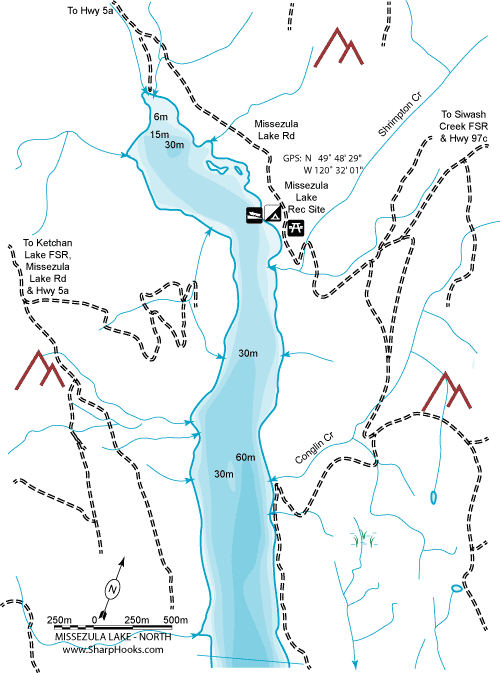 Map of Missezula Lake - North