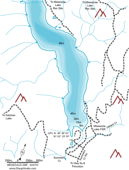 Map of Missezula Lake - South