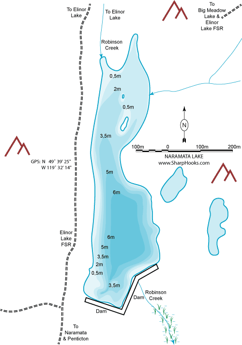 Map of Naramata Lake