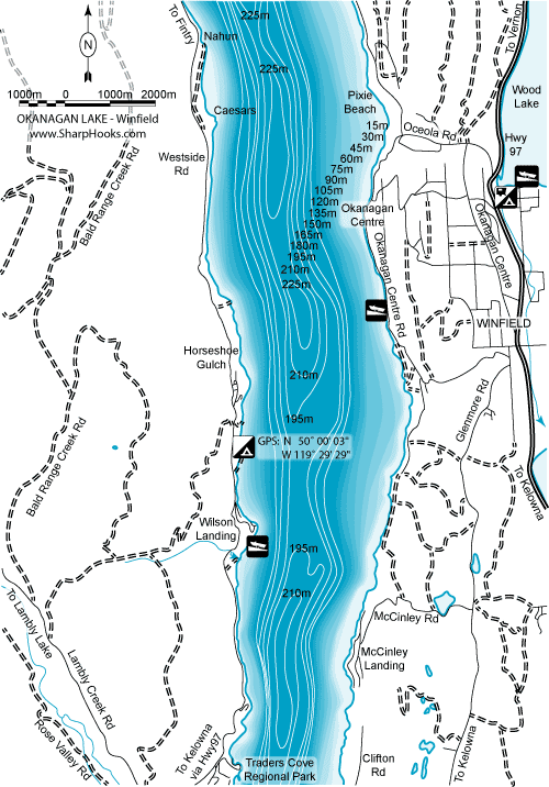 Map of Okanagan Lake - Winfield