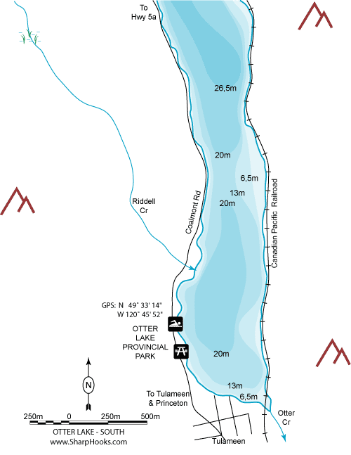 Map of Otter Lake (Tulameen) - South