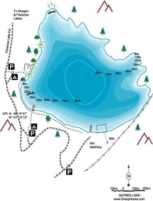 Map of Sayres Lake
