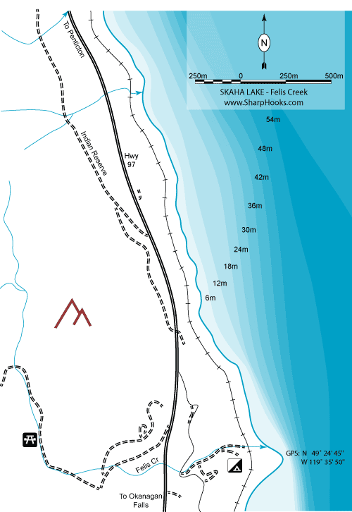Map of Skaha Lake - Felis Sreek