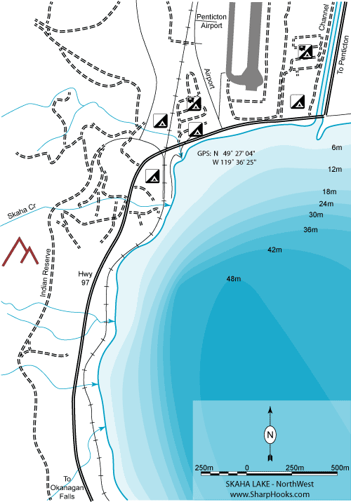 Map of Skaha Lake - NorthWest